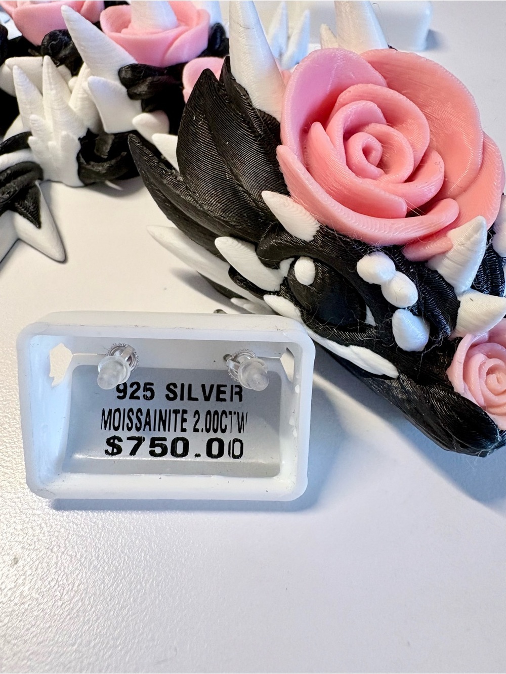 NWT Sterling and Moissanite Studs - Picture 3 of 3